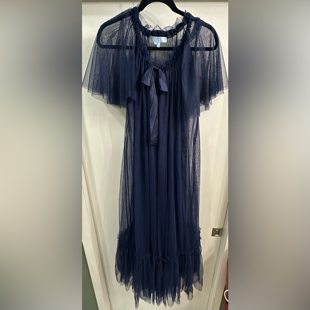 Hill House navy tulle duster